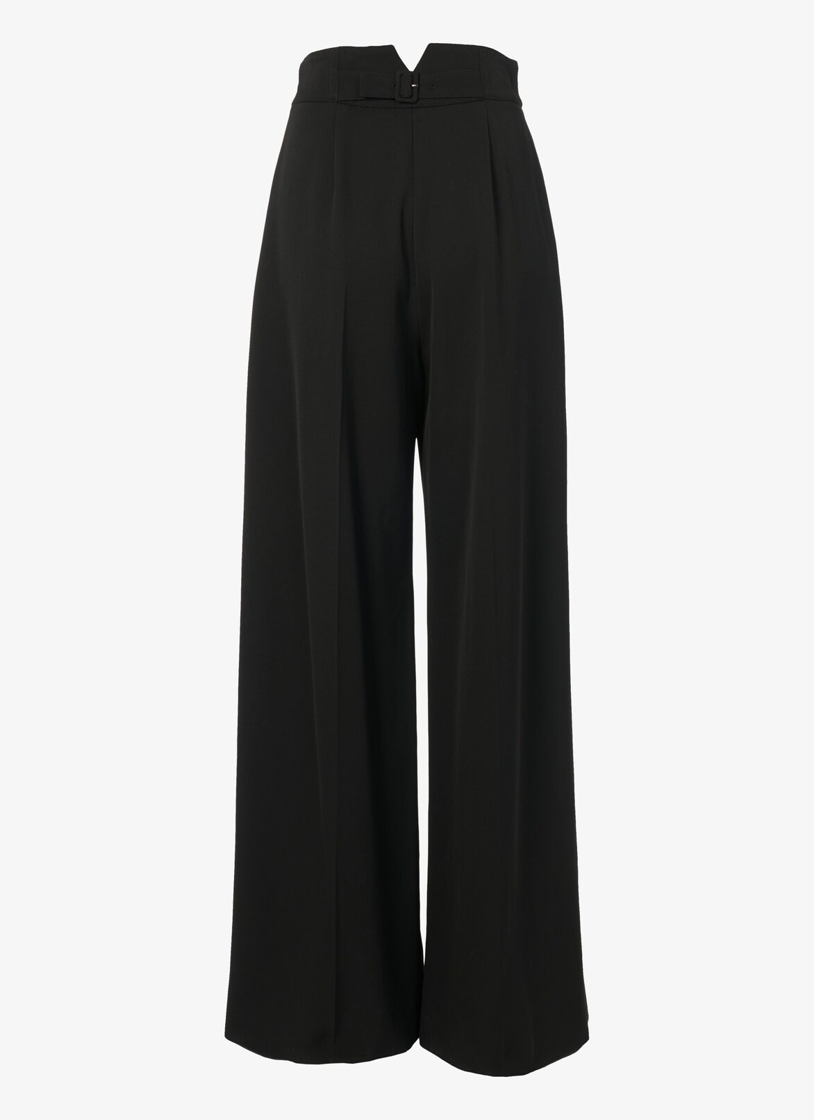 Wide-cut grain de poudre wool pants ALAÏA BLACK WIDE-CUT GRAIN DE POUDRE WOOL PANTS